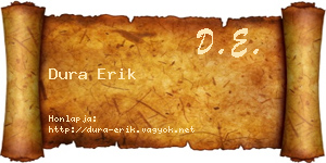 Dura Erik névjegykártya